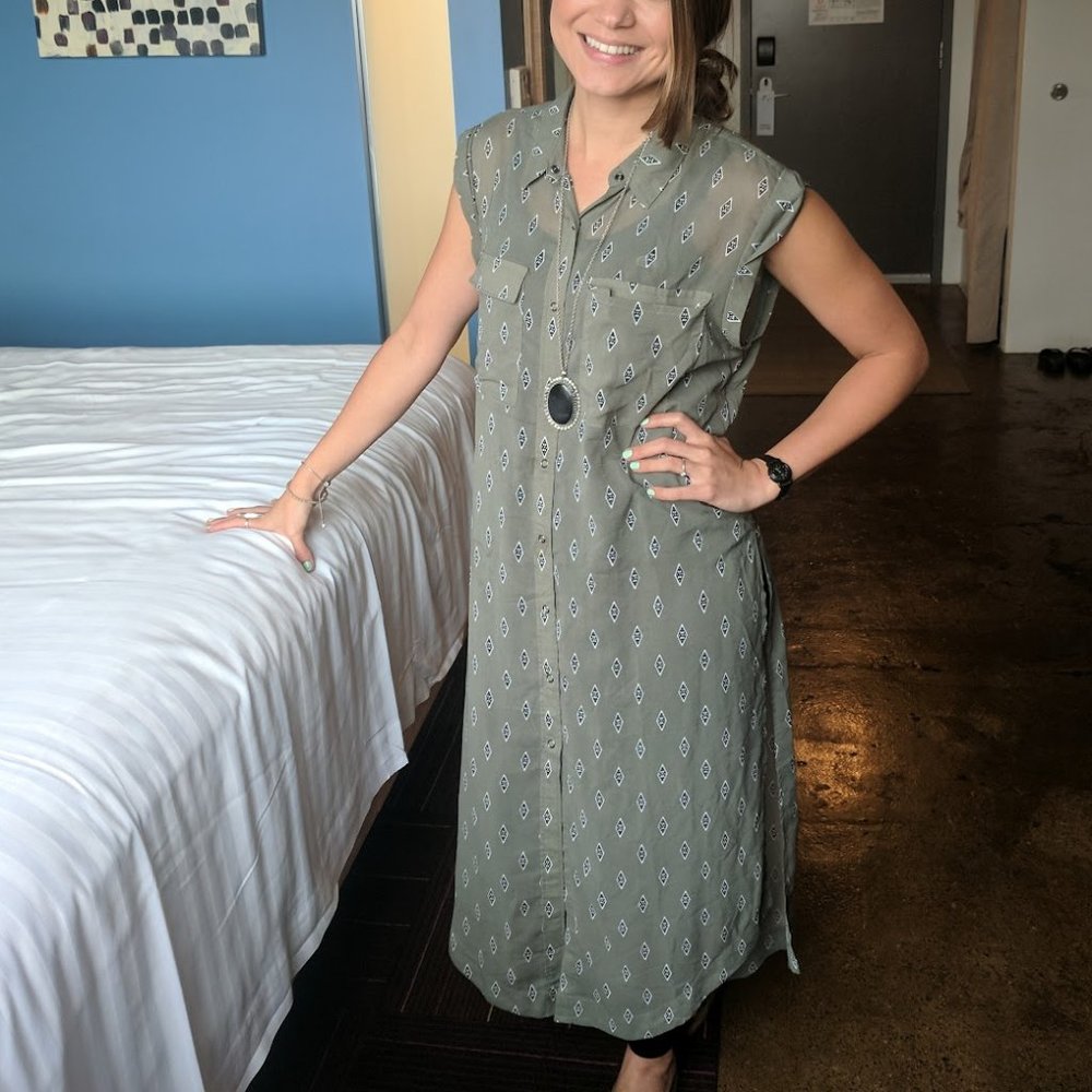 Free People - Sleeveless Long Green Vest